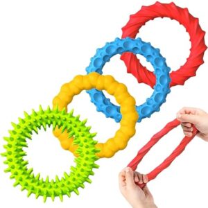 Squeeze Toys,4 Stück Silikon Kinder Erwachsene Sensory Fidget Toys Stretchy Armband